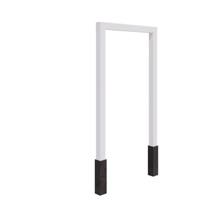 Jeklena pergola - Raven - 150 x 230 cm - RAL9010 mat (bela) - Z betonskim podstavkom