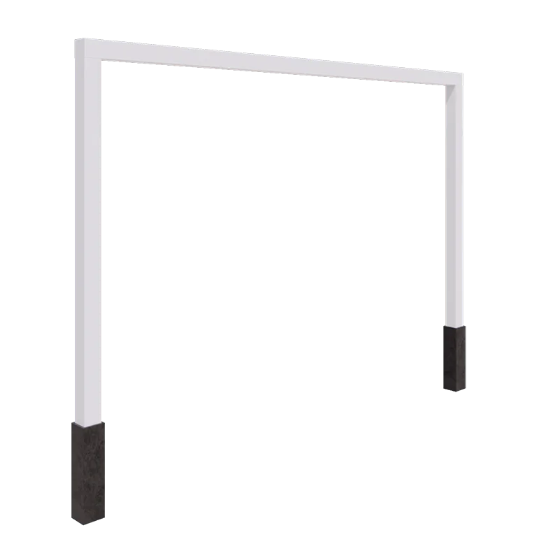 Jeklena pergola - Raven - 400 x 230 cm - RAL9010 mat (bela) - Z betonskim podstavkom