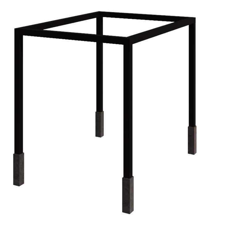 Jeklena pergola - Pravokotnik - 324 x 250 x 230 cm - RAL9005 mat (črna) - Z betonskim podstavkom