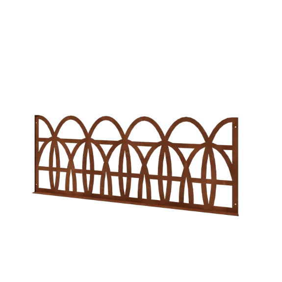 Corten jeklena okrasna ograja T - Panel - 149 x 3 x 60 cm