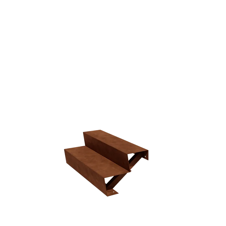Corten jeklene vrtne stopnice - 2-stopnja - 48 x 100 x 34 cm