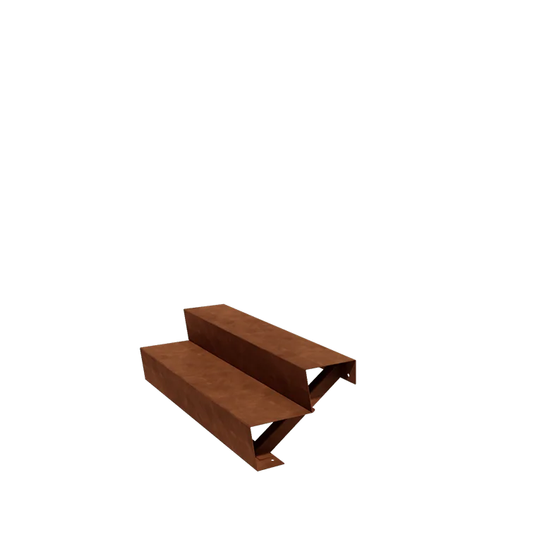 Corten jeklene vrtne stopnice - 2-stopnja - 48 x 120 x 34 cm
