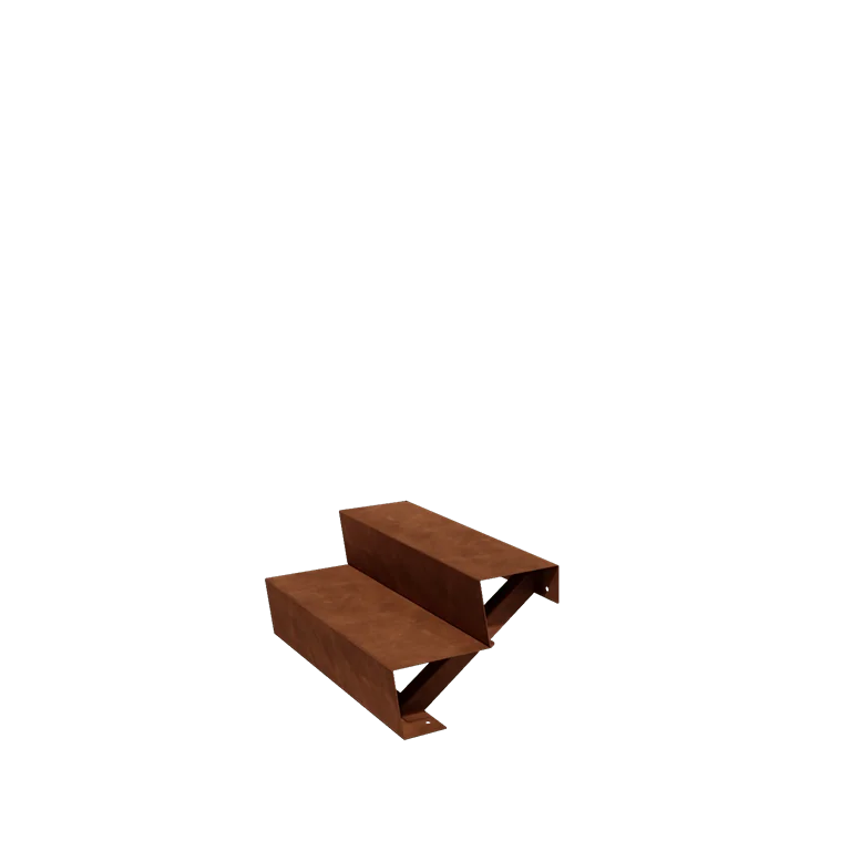 Corten jeklene vrtne stopnice - 2-stopnja - 48 x 80 x 34 cm