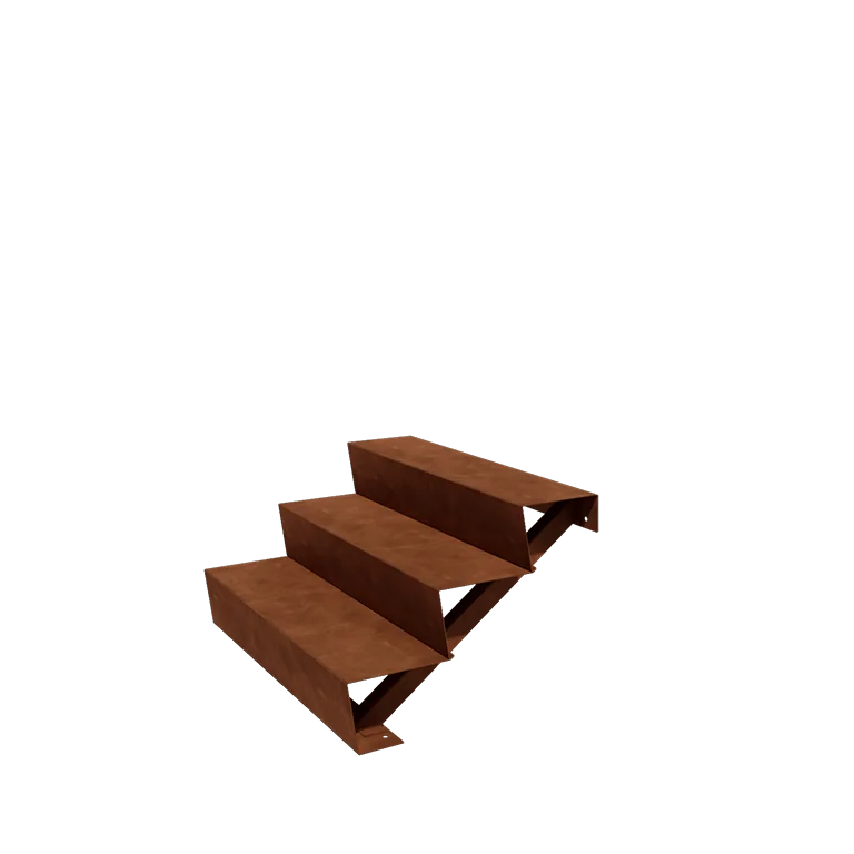 Corten jeklene vrtne stopnice - 3-stopnja - 72 x 100 x 51 cm