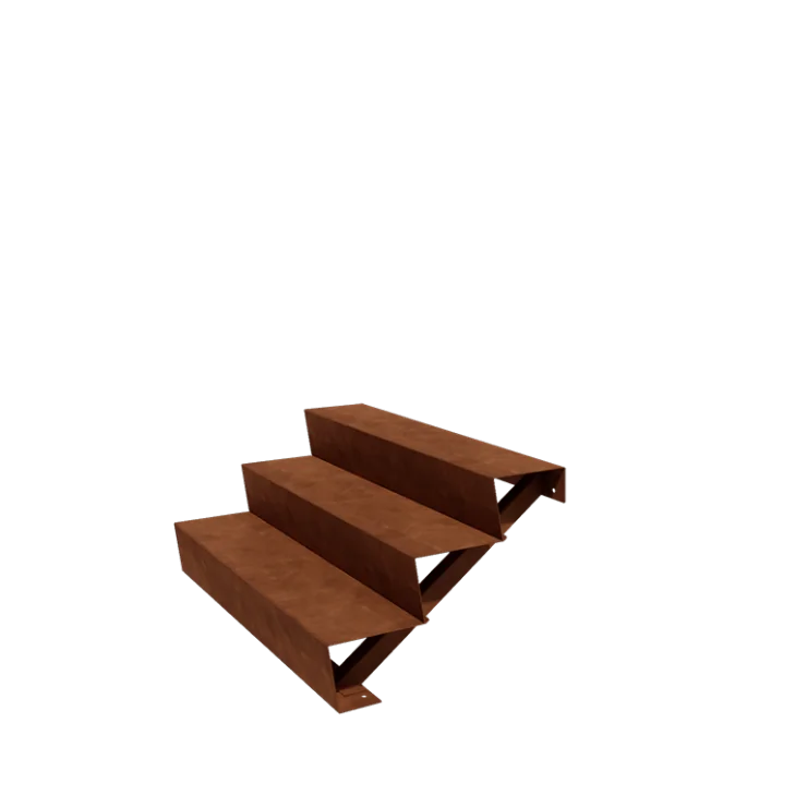 Corten jeklene vrtne stopnice - 3-stopnja - 72 x 120 x 51 cm