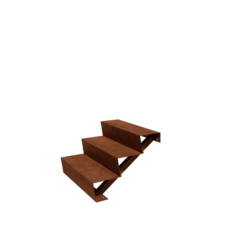 Corten jeklene vrtne stopnice - 3-stopnja - 72 x 80 x 51 cm