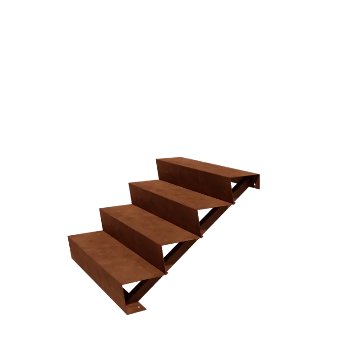 Corten jeklene vrtne stopnice - 4-stopnja - 96 x 100 x 68 cm