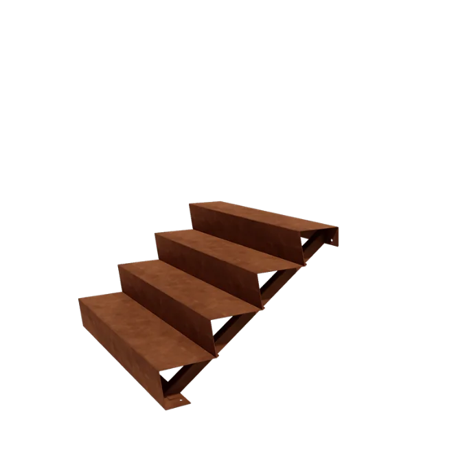 Corten jeklene vrtne stopnice - 4-stopnja - 96 x 120 x 68 cm