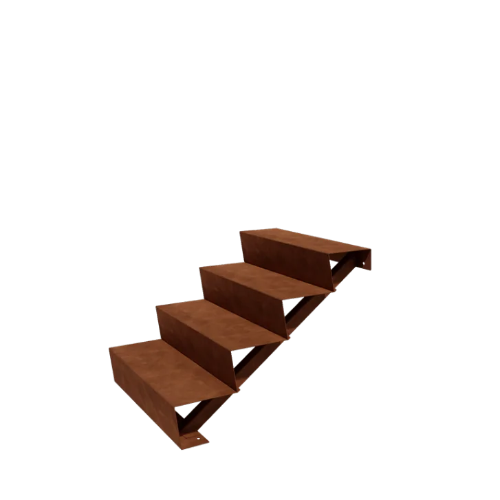 Corten jeklene vrtne stopnice - 4-stopnja - 96 x 80 x 68 cm