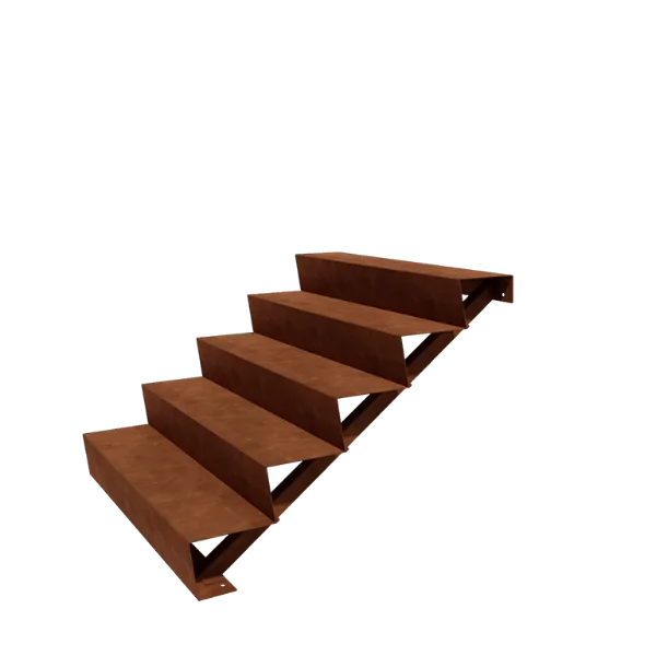 Corten jeklene vrtne stopnice - 5-stopnja - 120 x 120 x 85 cm