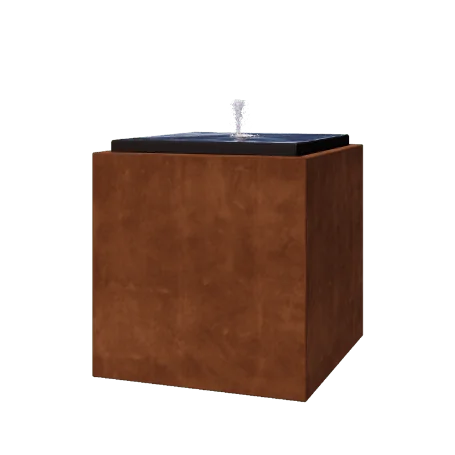 Corten jeklena fontana - Orin - 80 x 80 x 80 cm - Z LED osvetlitvijo