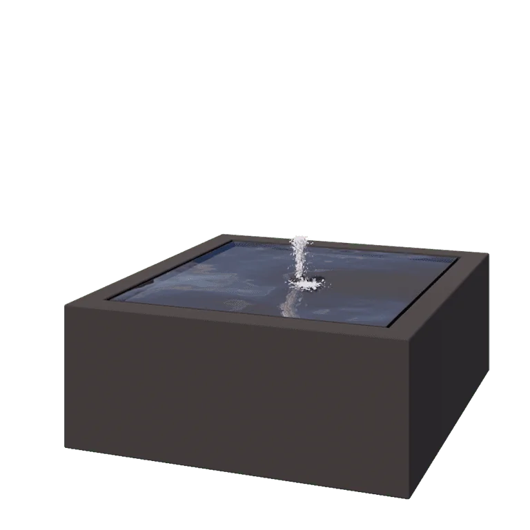 Aluminijasta fontana - Lyra - 100 x 100 x 40 cm - Druga RAL barva - Z LED osvetlitvijo