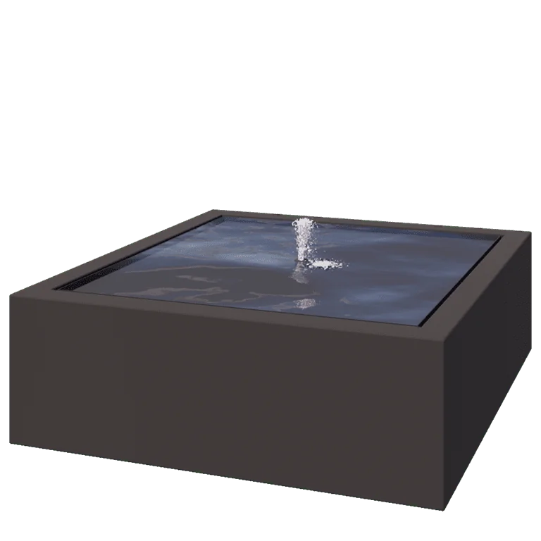 Aluminijasta fontana - Lyra - 120 x 120 x 40 cm - Druga RAL barva - Z LED osvetlitvijo