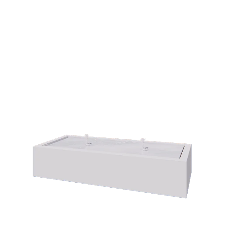 Aluminijasta fontana - Lyra - 200 x 80 x 40 cm - RAL9010 mat (bela) - Z LED osvetlitvijo