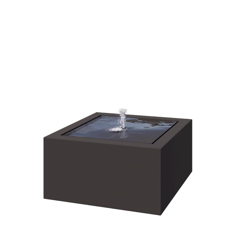 Aluminijasta fontana - Lyra - 80 x 80 x 40 cm - Druga RAL barva - Z LED osvetlitvijo