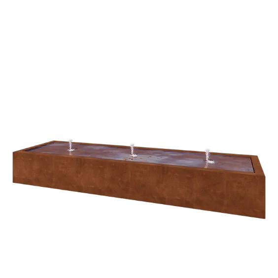 Corten jeklena fontana - Lyra - 300 x 80 x 40 cm - Brez LED-osvetlitve